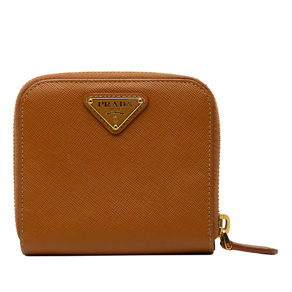 Pre-Loved Prada Saffiano Zip Around Compact Wallet